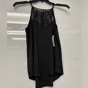 Worthington Black Lace Yoke Tank Top